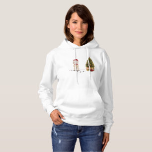 Champagne Cockapoo Funny Christmas Dog with Tree Hoodie