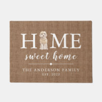Champagne Cockapoo Home Sweet Home Doormat