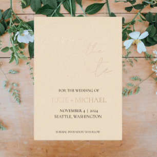 Champagne Colour Simple Style Wedding Save the Dat