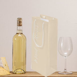 Champagne Colour Stylised Script Maid of Honour Wine Gift Bag