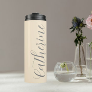 Champagne Colour Stylised Script Wedding Bridesmai Thermal Tumbler