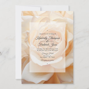 Champagne coloured Rose Wedding Invitation