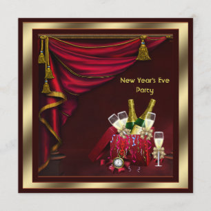 Champagne Confetti New Years Eve Party Invitation