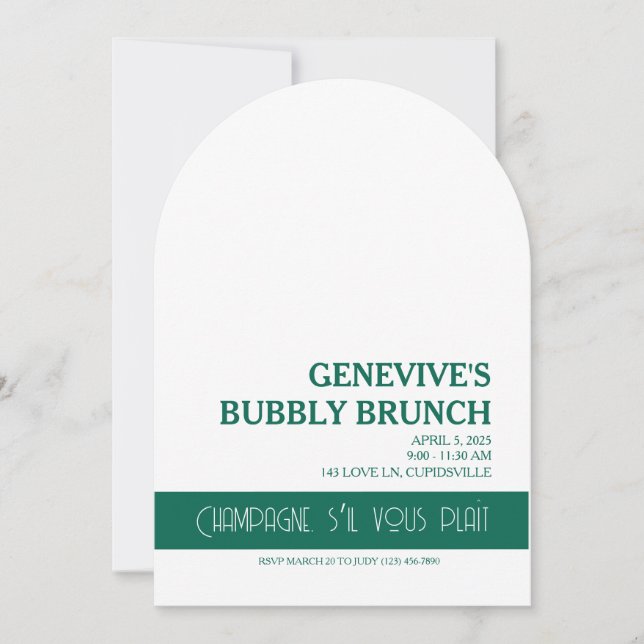 Champagne Coquette Invitation (Front)