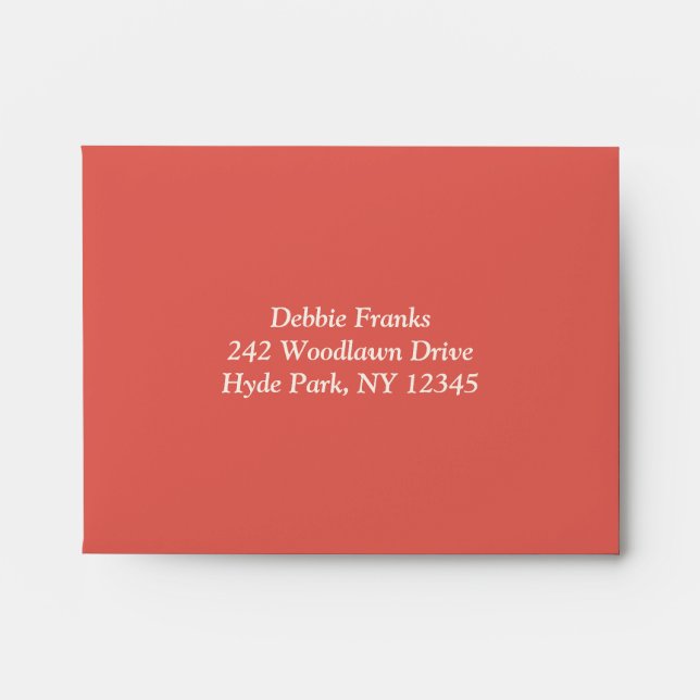 Champagne, Coral Floral A2 Size Envelope (Front)