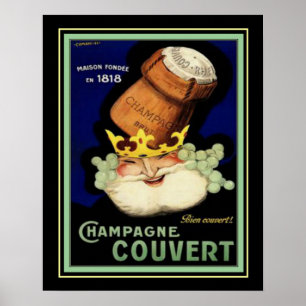Champagne Couvert Vintage Ad Print 16x20