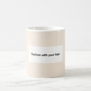 Champagne cream business logo rectangular coffee mug