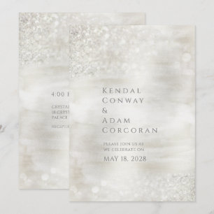 Champagne Crystal Ridge Elegant Sparkling Wedding Invitation