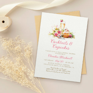 Champagne Cupcakes Bridal Shower Invitation