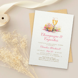 Champagne Cupcakes Bridal Shower Invitation