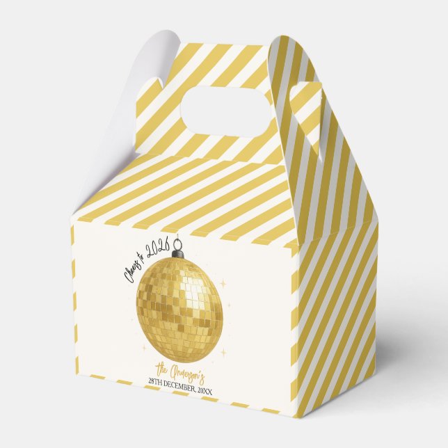 Champagne Disco Ball 2026 New Year Eve Favour Box (Front Side)