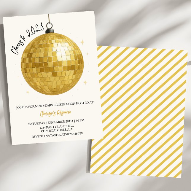 Champagne Disco Ball 2026 New Year Eve Invitation (Creator Uploaded)