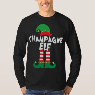 Champagne Elf Funny Christmas Squad Matching Xmas T-Shirt