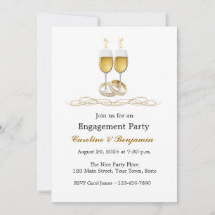 Champagne Engagement Invitation