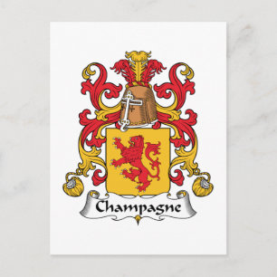 Champagne Family Crest Postcard