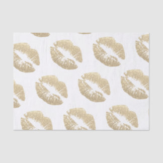 Champagne Faux Glitter Lips Tissue Paper