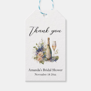 Champagne Floral Bridal Shower Favour Gift Tags