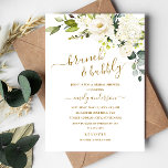 Champagne Floral Brunch And Bubbly Bridal Shower Invitation<br><div class="desc">More modern floral Bridal Shower Invitations in the Little Bayleigh Store!</div>