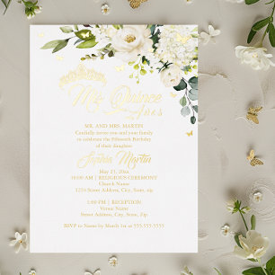 Champagne Floral Gold Mis Quince Quinceanera