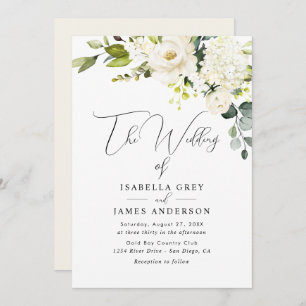 Champagne Floral Wedding Invitation