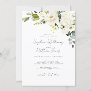 Champagne Floral Wedding  Invitation