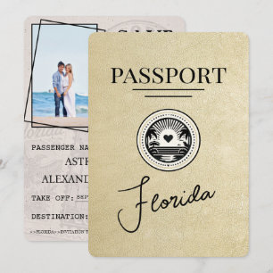 Champagne Florida Passport Save The Date
