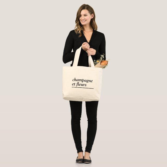 Champagne & Flowers Tote (Front (Model))