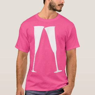 Champagne Flute Glasses Ladies Night Trendy Aesthe T-Shirt