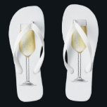 Champagne Flutes Celebration Wedding New Year's Flip Flops<br><div class="desc">This design was created through digital art. It may be personalised by clicking the customise button and changing the colour, adding a name, initials or your favourite words. Contact me at colorflowcreations@gmail.com if you with to have this design on another product. Purchase my original abstract acrylic painting for sale at...</div>
