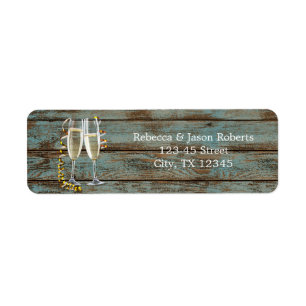 champagne flutes rustic blue barn wedding
