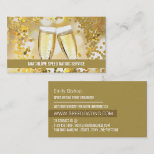 Champagne Flutes, Speed Dating Event Organizer Business Card