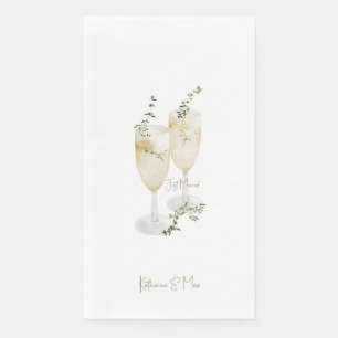 Champagne Foliage Wedding Just Married  Napkin