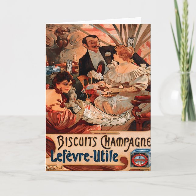 champagne French Vintage Card (Front)