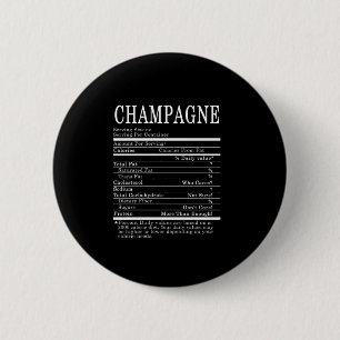 Champagne Funny Nutrition Facts Thanksgiving Chris 6 Cm Round Badge