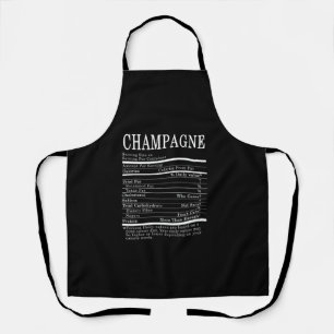 Champagne Funny Nutrition Facts Thanksgiving Chris Apron
