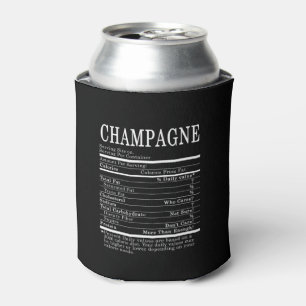 Champagne Funny Nutrition Facts Thanksgiving Chris Can Cooler