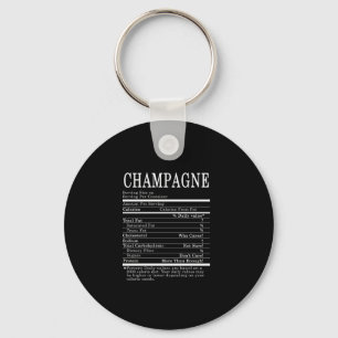 Champagne Funny Nutrition Facts Thanksgiving Chris Key Ring