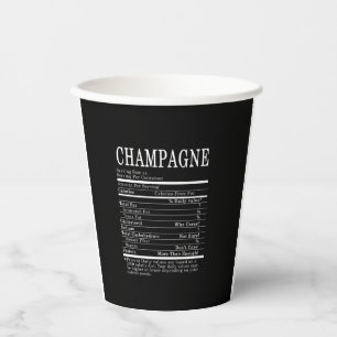 Champagne Funny Nutrition Facts Thanksgiving Chris Paper Cups