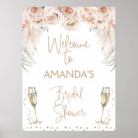 Champagne Glass Boho Brunch Bridal Shower Welcome