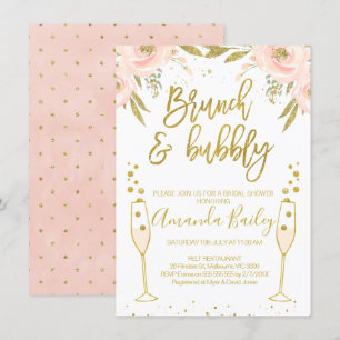 Champagne Glass Brunch Bridal Shower Invitation