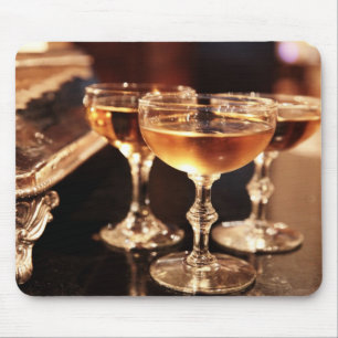champagne glass golden toast mouse mat