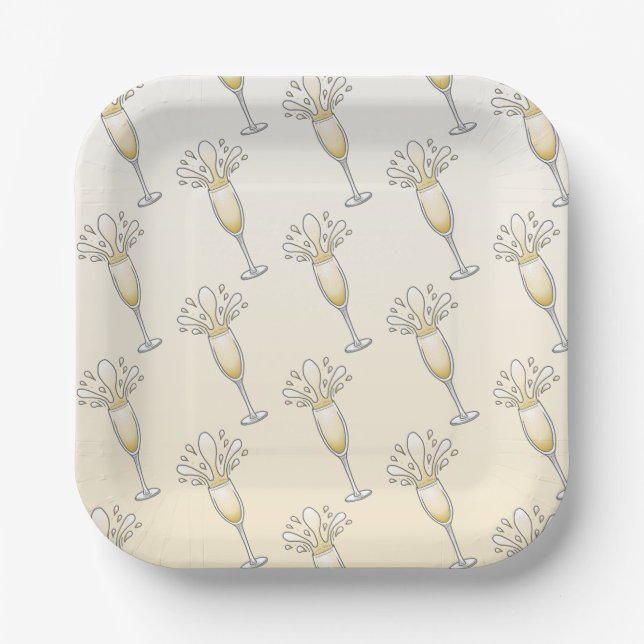 Champagne Glass Paper Plate (Front)