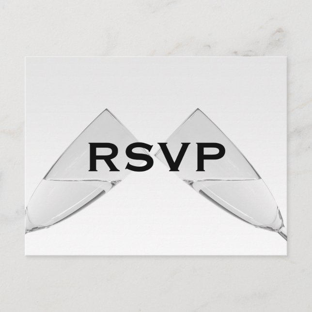 Champagne Glass RSVP Postcard (Front)
