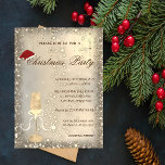 Champagne Glass Santa Hat Christmas Party Invitation<br><div class="desc">An elegant holiday party invitation featuring a champagne glass and Santa hat on gold background. These beautiful Christmas invitations are perfect for Christmas dinner party invitations, holiday gift exchange invitations, Christmas fundraisers, holiday ball invitations, and other events held during the month of December. Just use the template fields to add...</div>