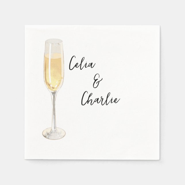  Champagne Glass, White  Napkin (Front)