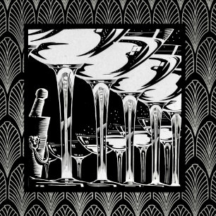 Champagne Glasses 15 Cm Square Badge