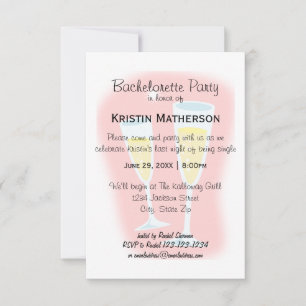 Champagne Glasses - 3x5 Bachelorette Party Invitation