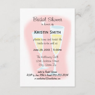 Champagne Glasses - 3x5 Bridal Shower Invitation