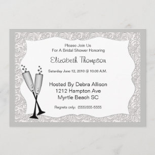Champagne Glasses Bridal Shower Invitation