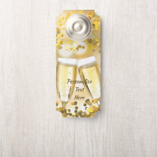 Champagne Glasses Celebration Newlywed Room Door Hanger
